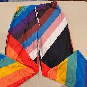NWT - Loose, comfortable, rainbow pants - Women XL